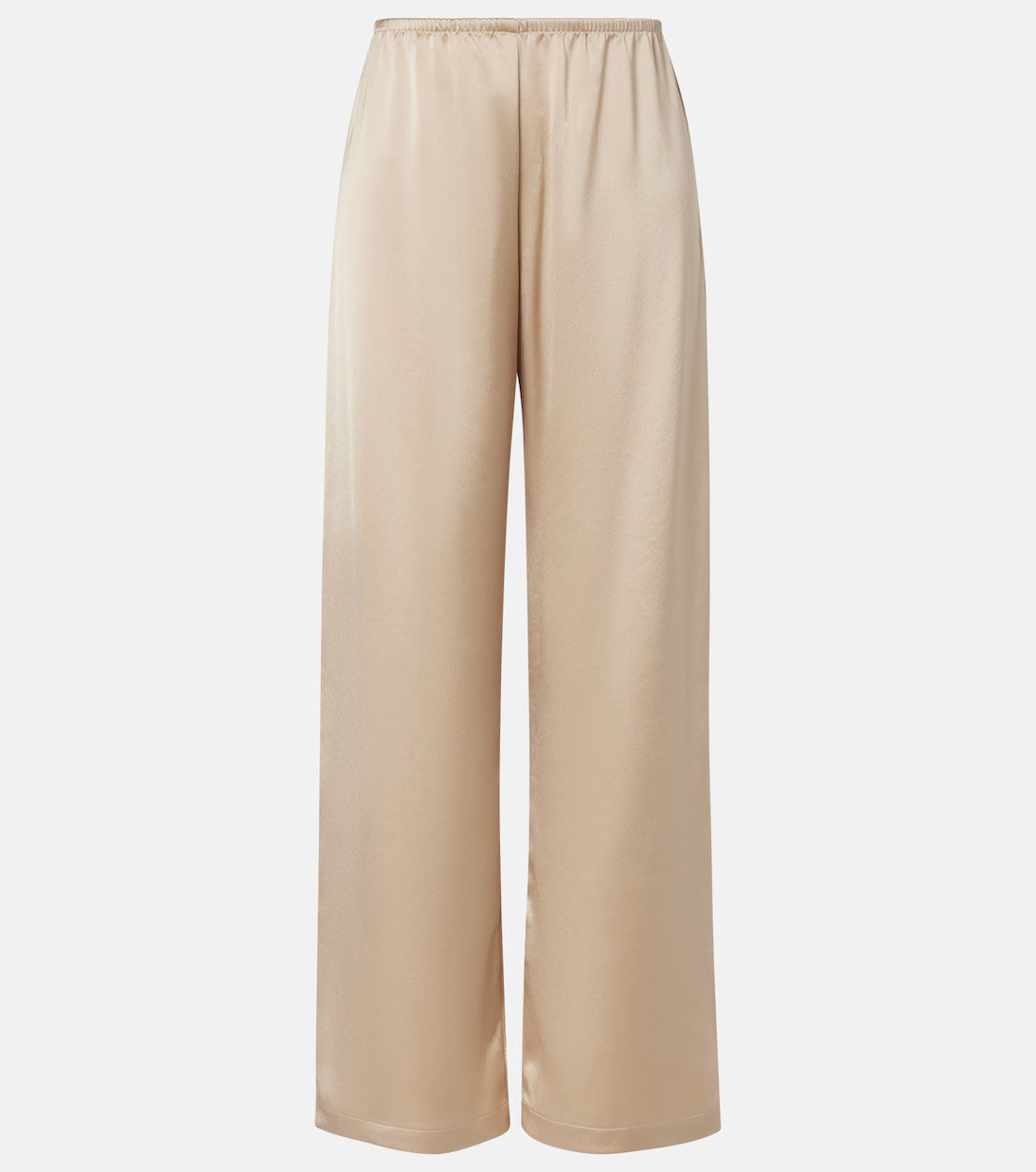 mid-rise satin wide-leg pants