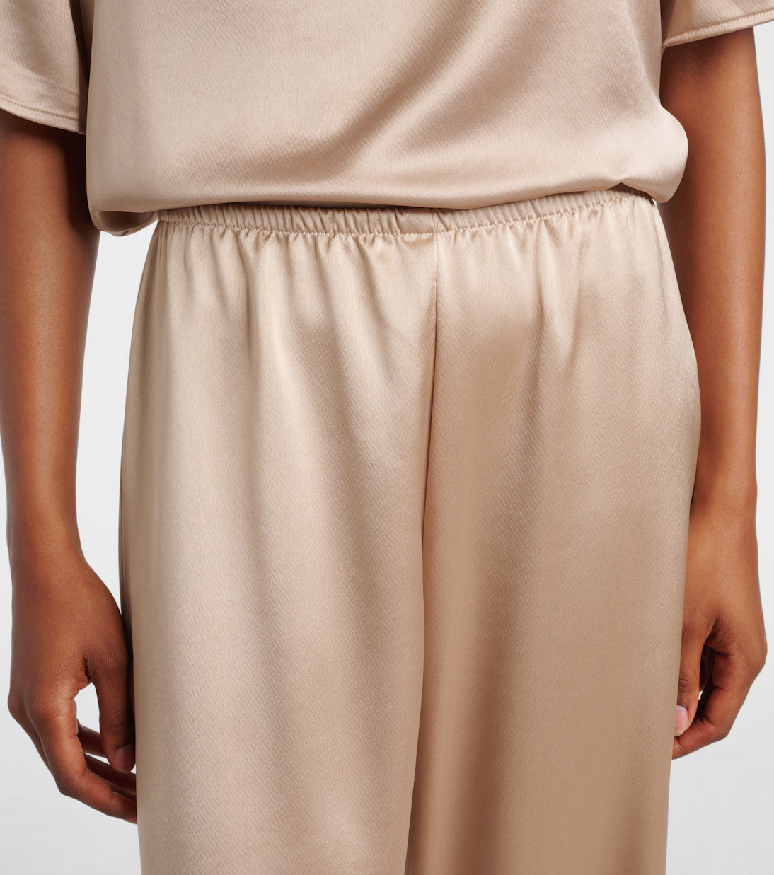 mid-rise satin wide-leg pants